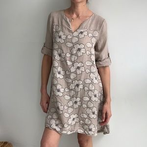 Floral 100% Linen Dress